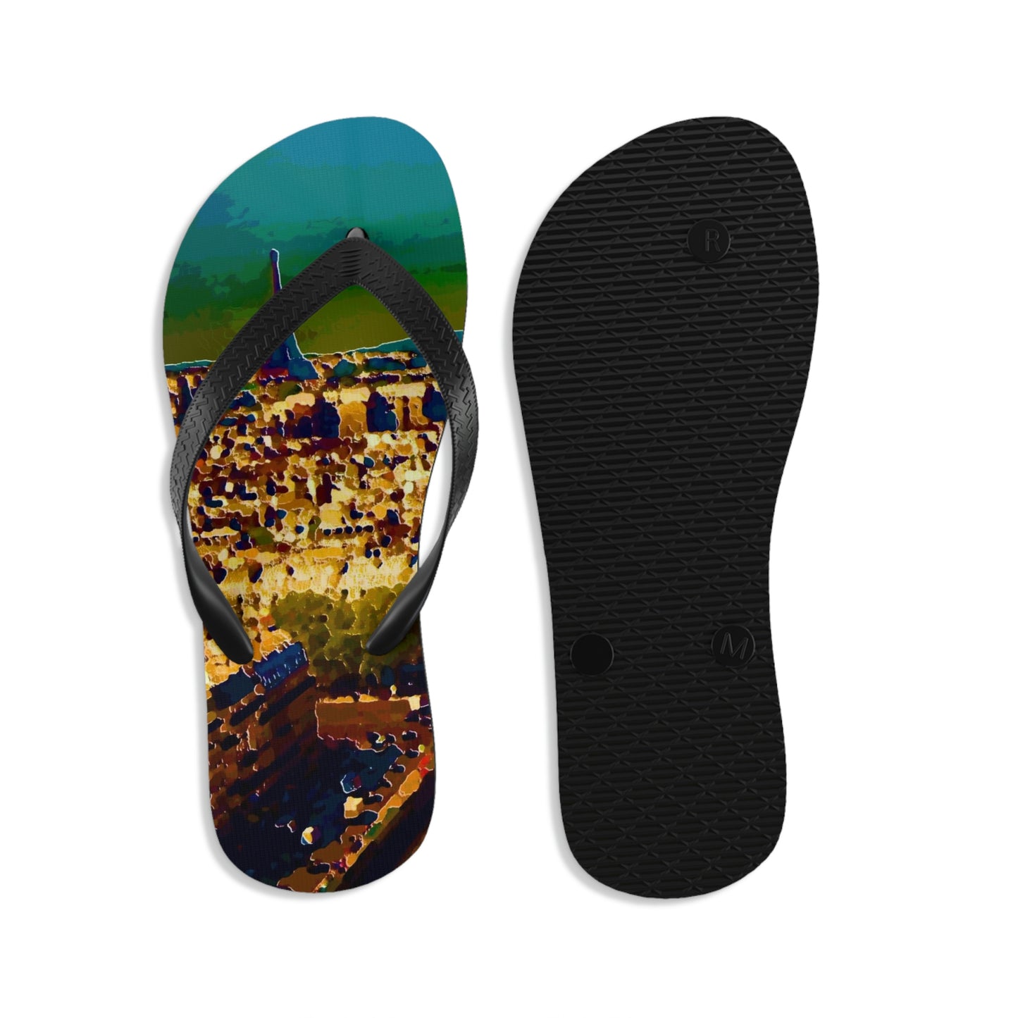Unisex Flip-Flops ... Au Paris ... "Along The River Seine" ... Barbara Joan Bonnel-Holt: 1972 ... Original Works ...