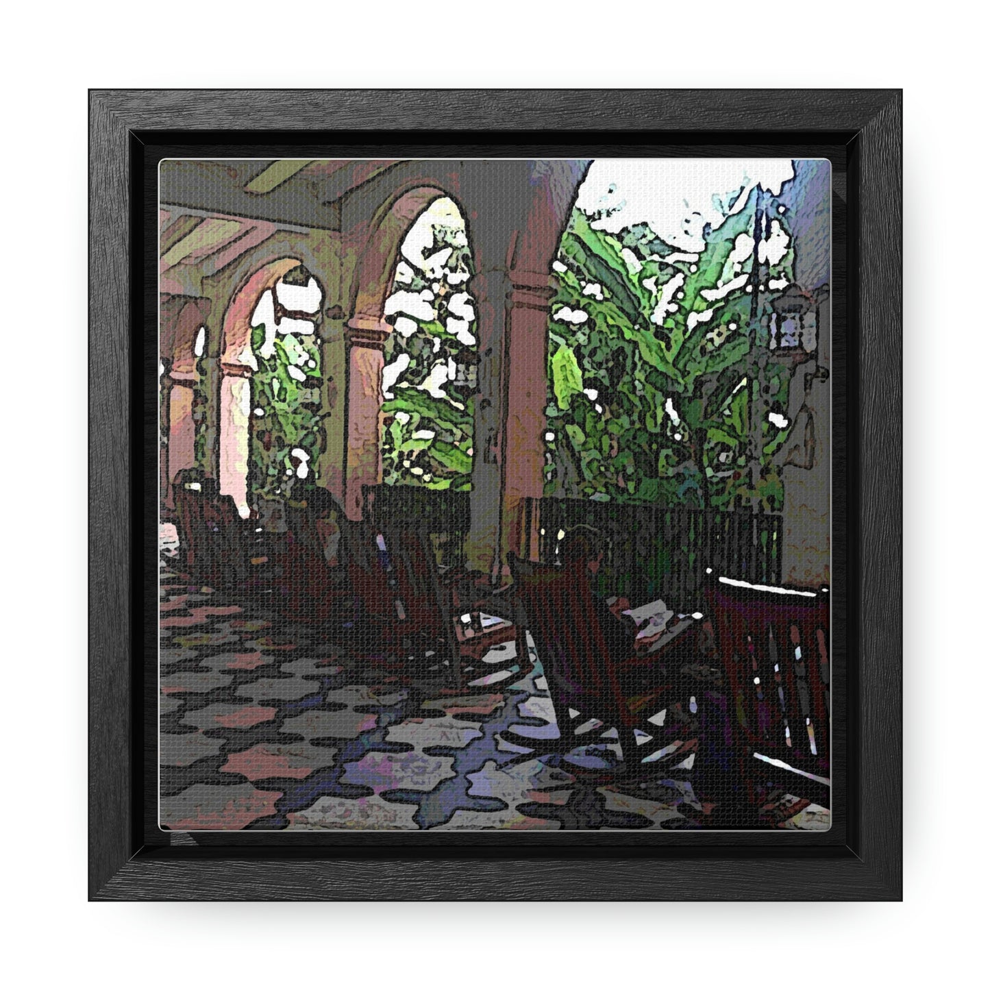 Gallery Canvas Wraps, Square Frame ...  Lanai & Rocking Chairs At: 'The Pink Palace' ... The Royal Hawai'ian ... Honolulu, HI ... '27Oct2014' ... Original Works ...