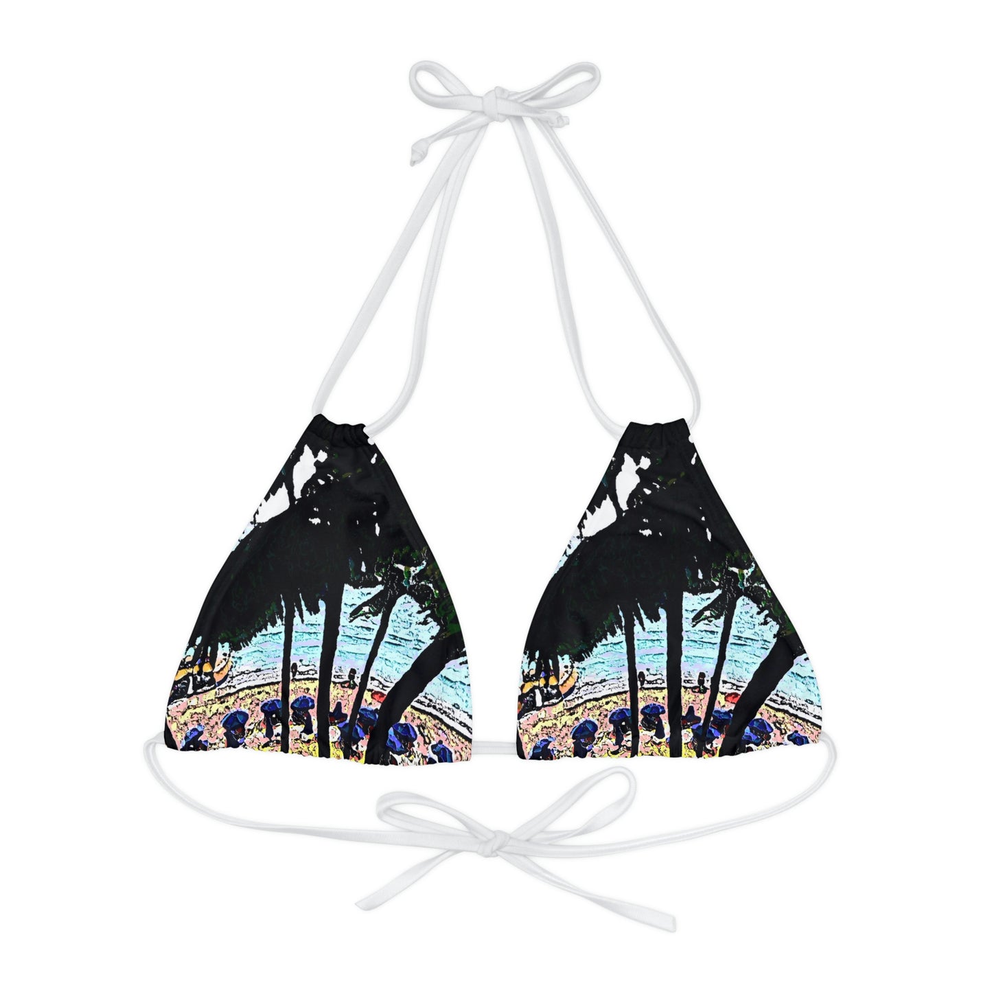 Strappy Triangle Bikini Top ... "A Beautiful Beach Amongst The Palms" ... The Outrigger Waikiki, Honolulu, Oahu ... Original Works ...