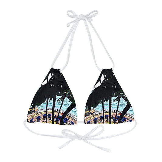 Strappy Triangle Bikini Top ... "A Beautiful Beach Amongst The Palms" ... The Outrigger Waikiki, Honolulu, Oahu ... Original Works ...