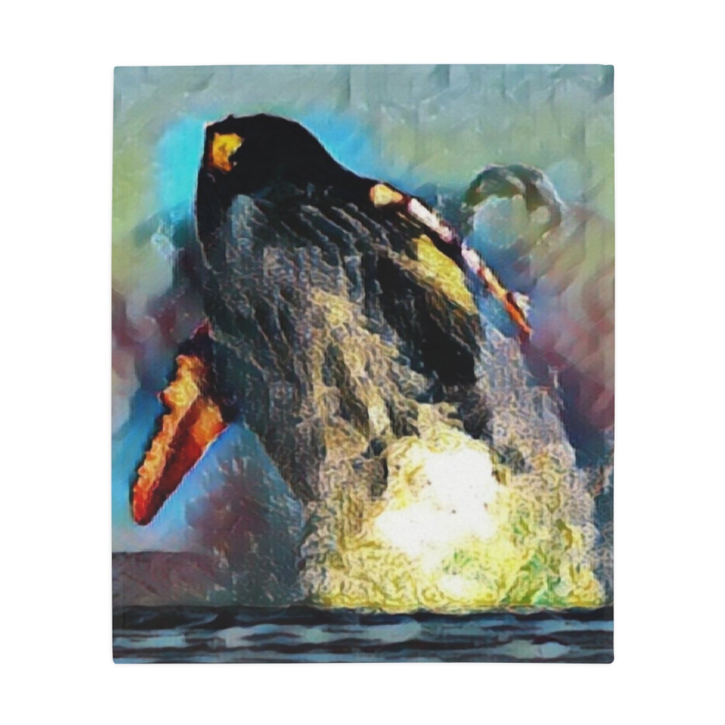Plush Fleece Blanket ... An Extraordinary Humpback Breach ... 'With Explosive Energy' ... Family Archives (KPH) ... Circa: 21st Century. Maui, HI ... Original Works ...