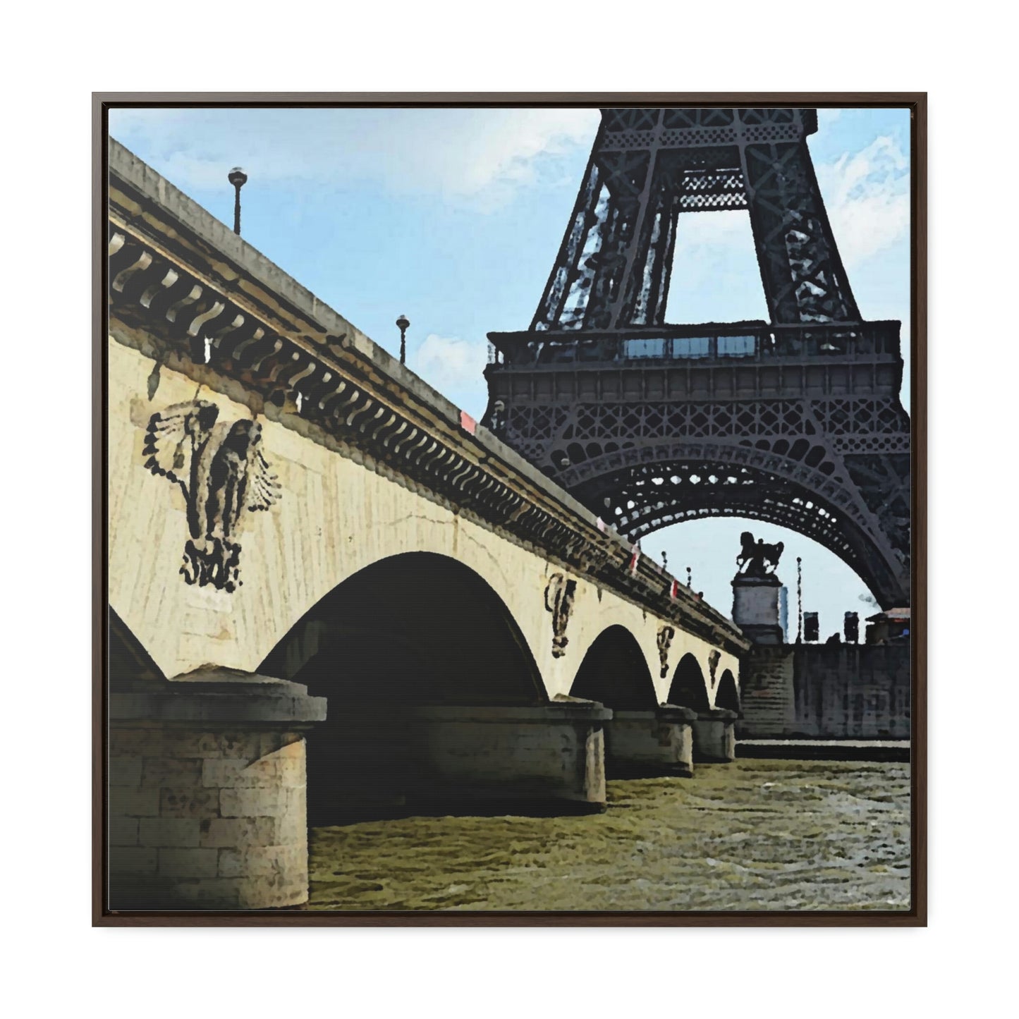 Gallery Canvas Wraps, Square Frame ...  Le Tour D'Eiffel ..."Along The Water" ... Barbara Joan Bonnell-Holt ... Le Voyage De Paris: 1972 ... Original Works ...