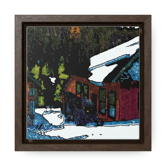 Gallery Canvas Wraps, Square Frame ... "A Rider Passeth-Through-It" ... Colors Galore & A Bit Of Impressionism ... Original Works. Winter 2021. Central Idaho. Rendering Time: 12 Hours ...