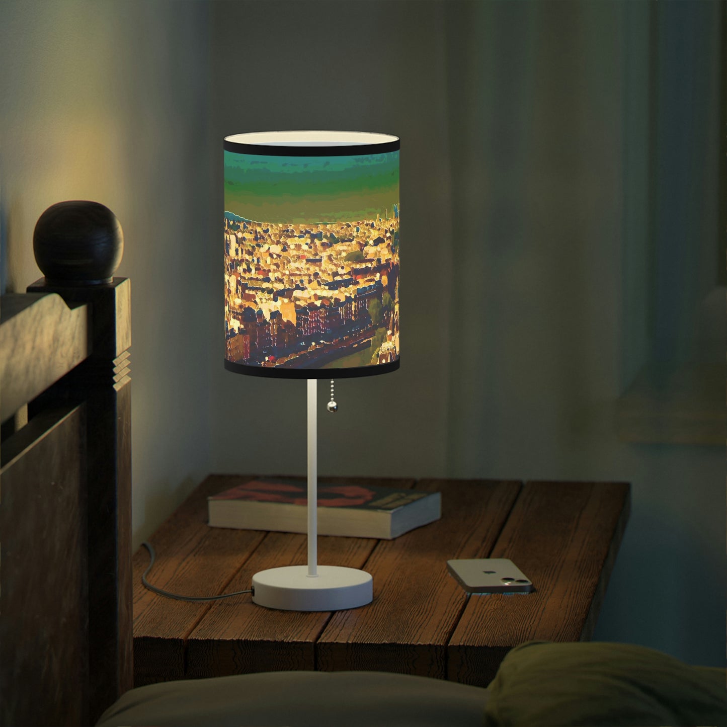 Lamp on a Stand, US|CA plug ... Au Paris ... "Along The River Seine" ... Barbara Joan Bonnel-Holt: 1972 ... Original Works ...