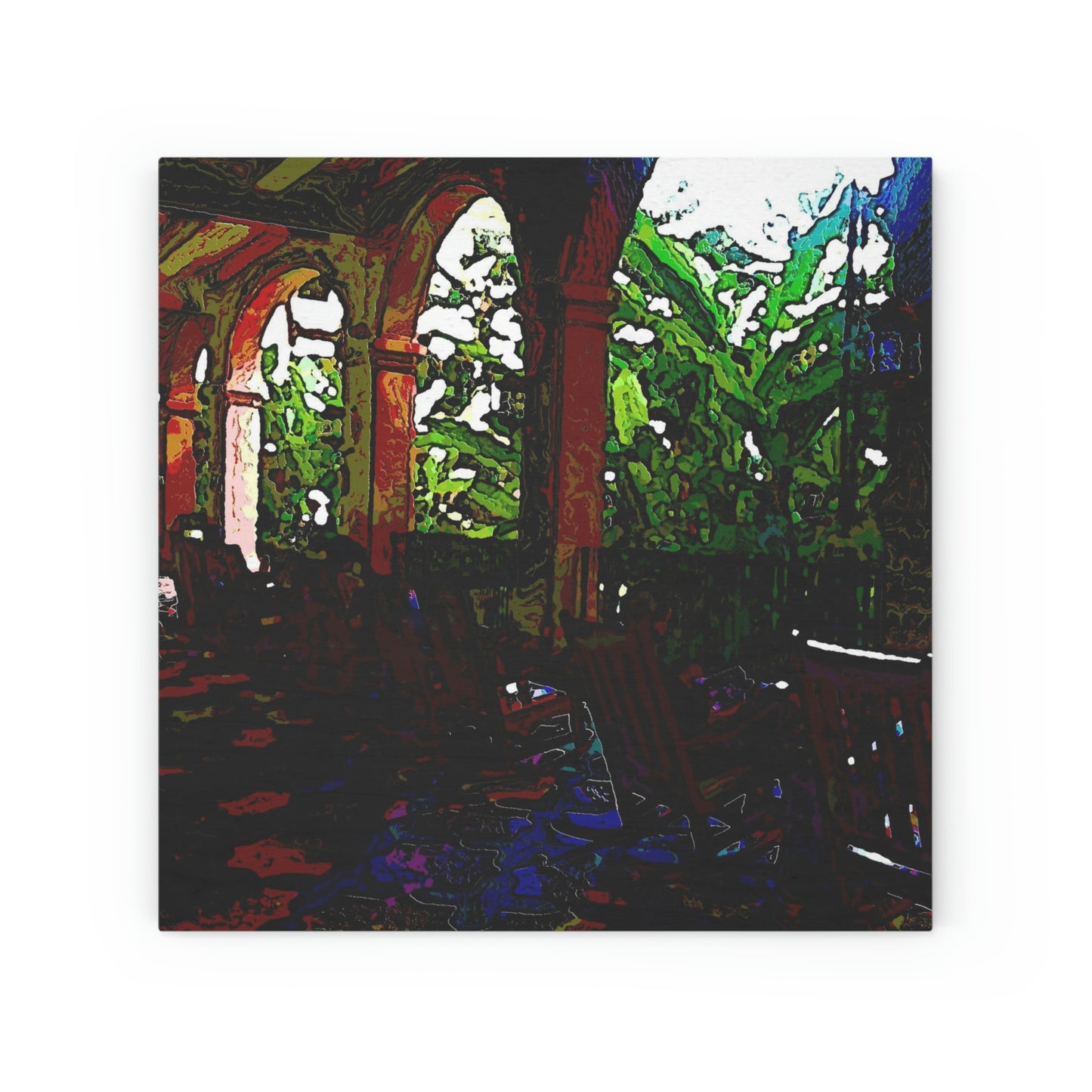 Wood Canvas ...  Lanai & Rocking Chairs At: 'The Pink Palace' ... The Royal Hawai'ian ... Honolulu, HI ... '27Oct2014' ... Original Works ...