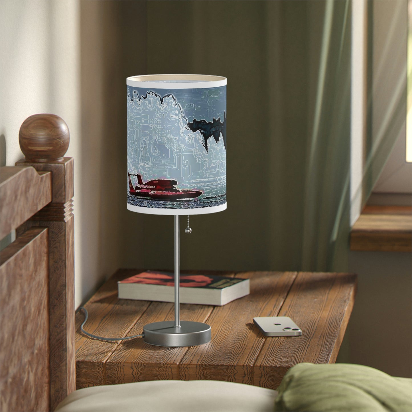 Lamp on a Stand, US|CA plug ... Seattle Columbia Cup On Lake Washington ... "Dave Wilcox Heads For The Win" ... Associate Gift-Photo ... Original Works ...