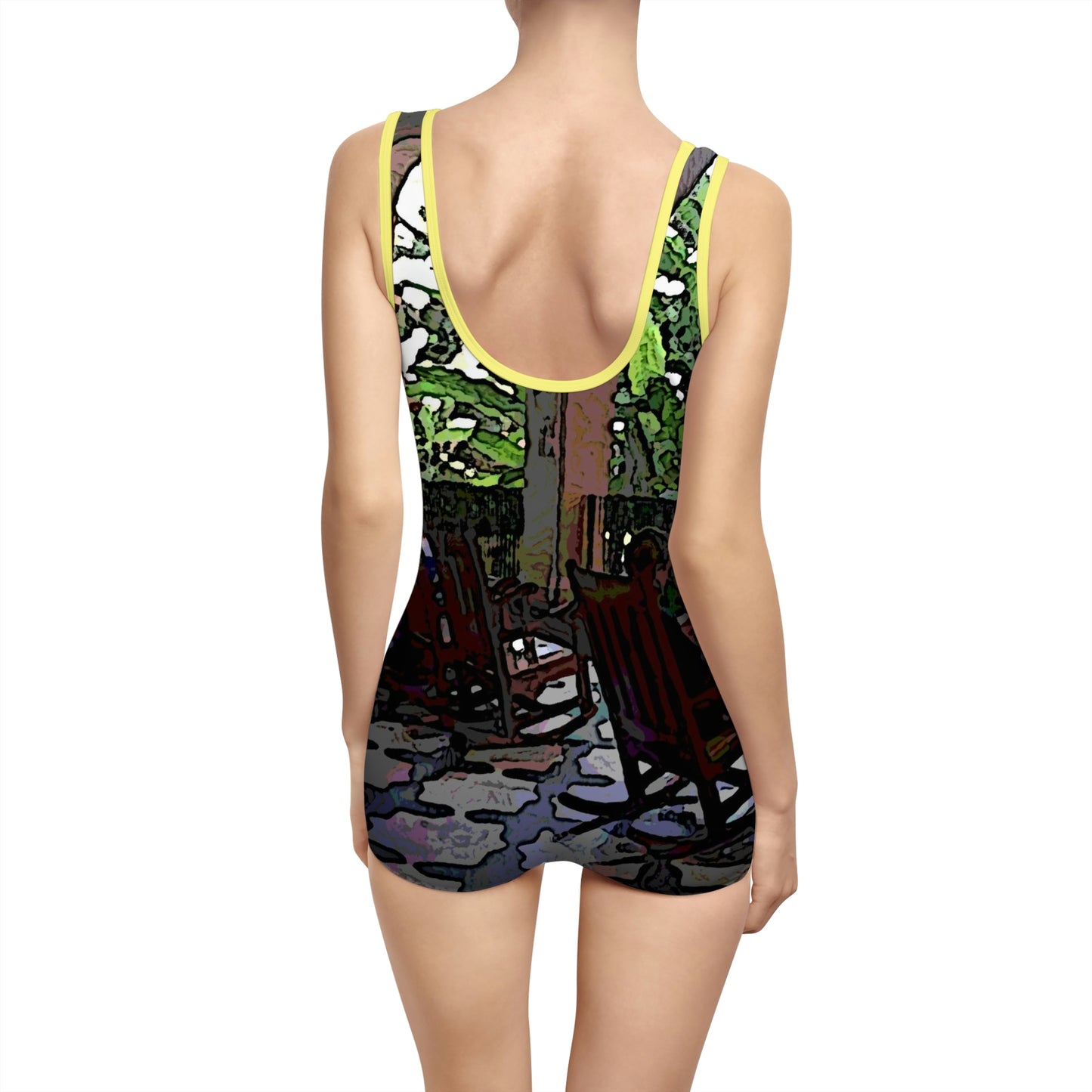 Women's Vintage Swimsuit ... Lanai & Rocking Chairs At: 'The Pink Palace' ... The Royal Hawai'ian ... Honolulu, HI ... '27Oct2014' ... Original Works ...