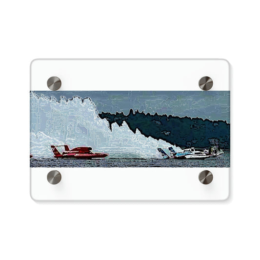 Acrylic Wall Art Panels ... Seattle Columbia Cup On Lake Washington ... "Dave Wilcox Heads For The Win" ... Associate Gift-Photo ... Original Works ...
