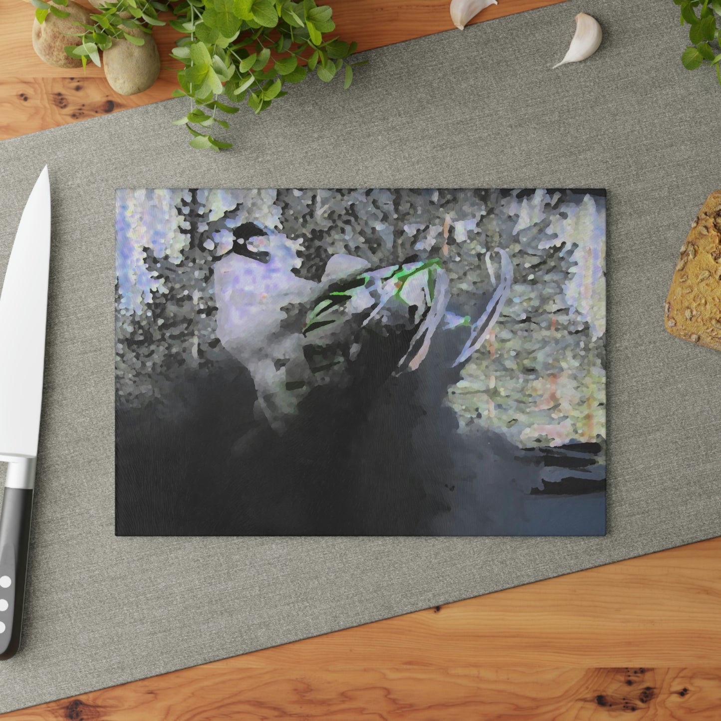 Glass Cutting Board ...  "Come Fly With Us At CIP Airways" .. CIP: Central_Idaho-Properties ...