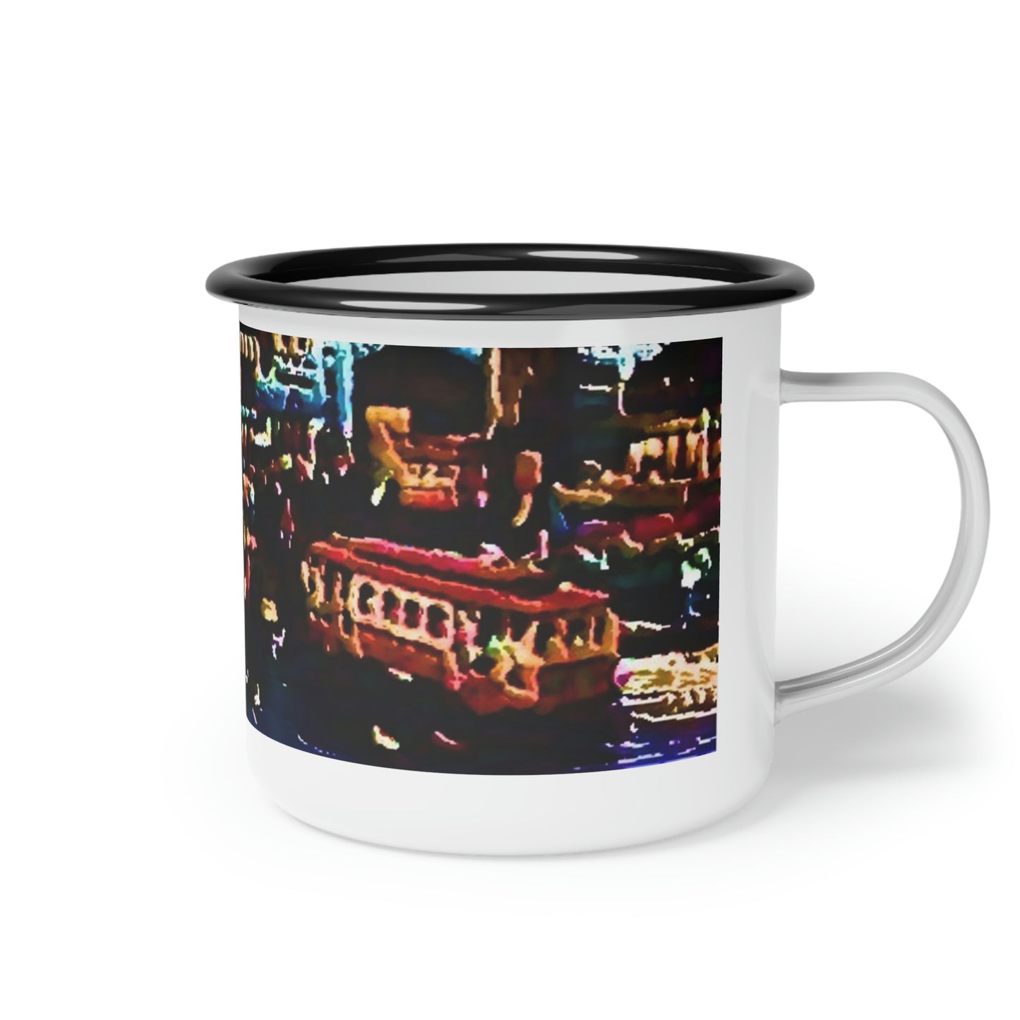 Enamel Camp Cup ...  "No.9 Fishermen's Grotto - Fishermen's Wharf, SF, California" ... Family Archives: 1970's ... Original Works ...