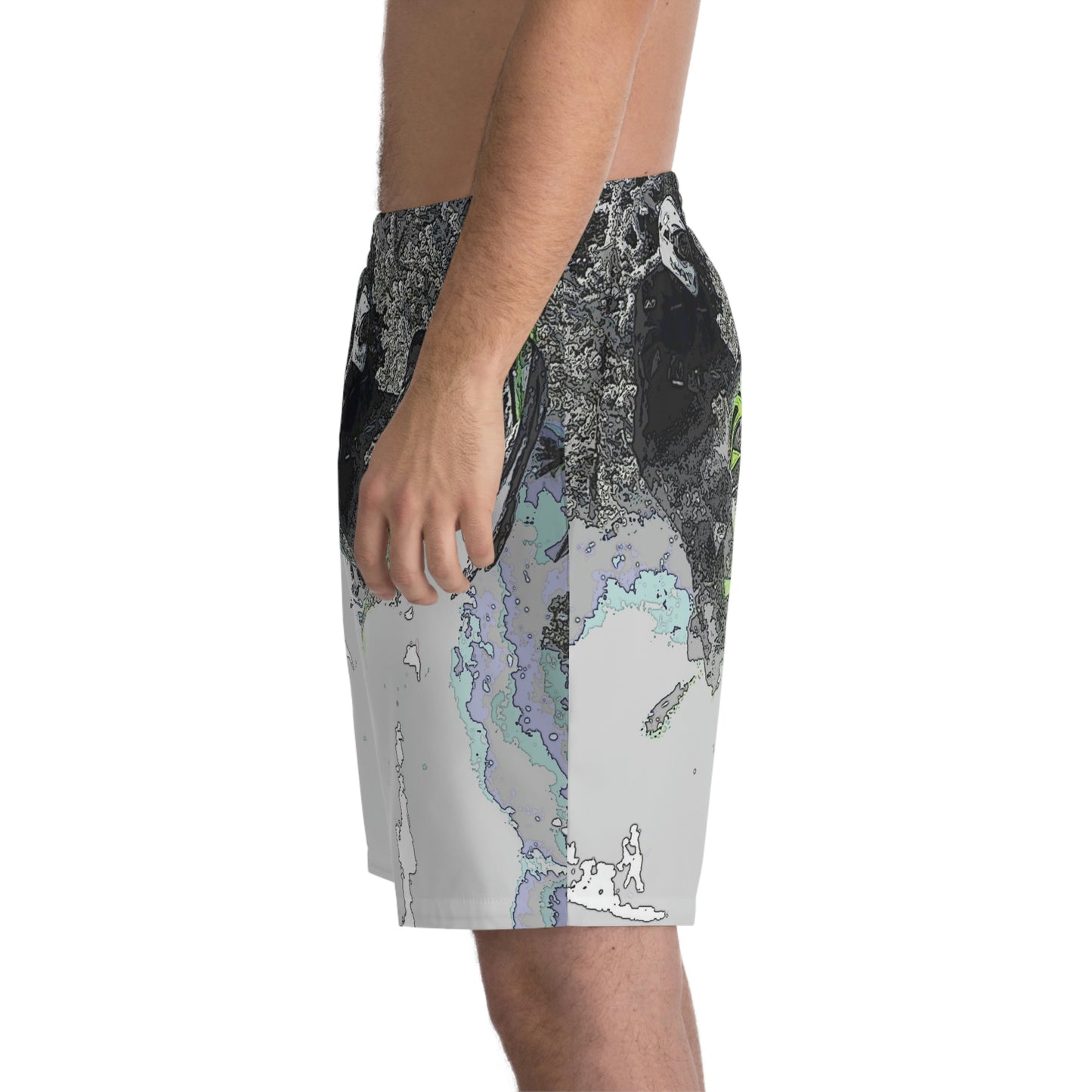 Men's Elastic Beach Shorts (AOP) ... Come Fly With The Professionals ... CIP-Airways ... 'Getting-Er-Done' ... Original Works ... December 2022 ...
