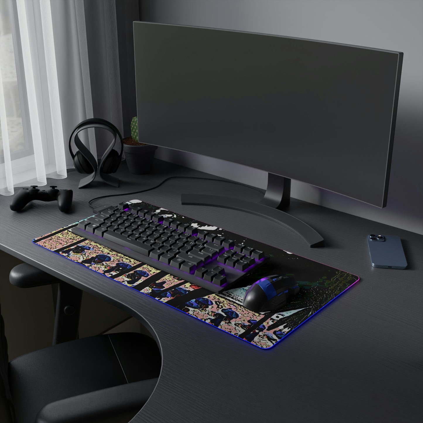 LED Gaming Mouse Pad ... "A Beautiful Beach Amongst The Palms" ... The Outrigger Waikiki, Honolulu, Oahu ... Original Works ...