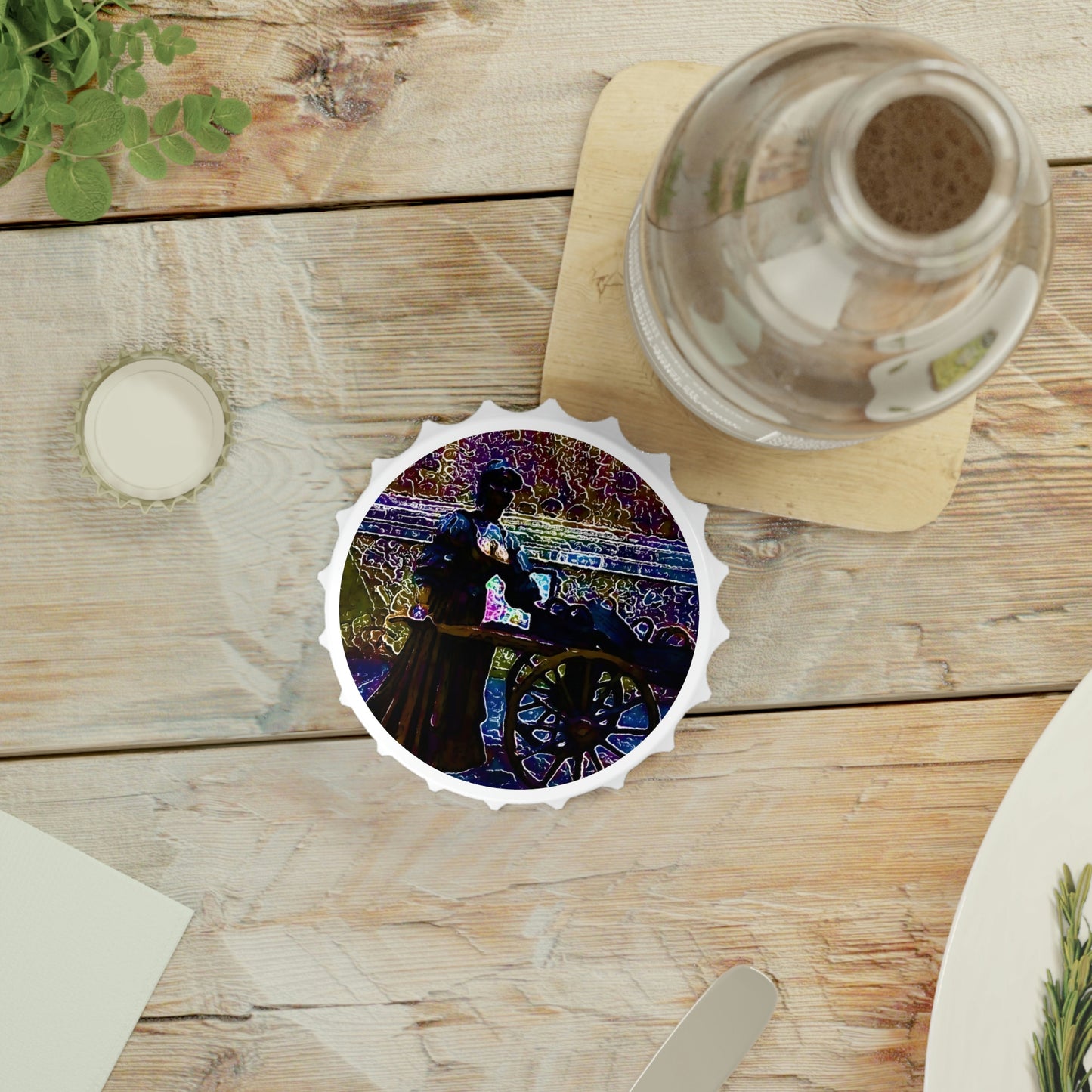 Bottle Opener ... Dublin's "Molly Malone Along Grafton Street" ... Cryin' Cockels & Muscles Alive-Alive-Oh ... Circa 2003 ... Original Works ...
