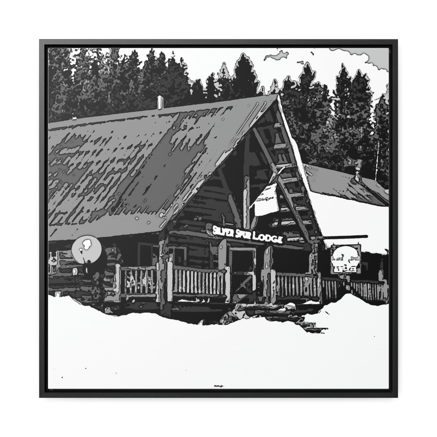 Gallery Canvas Wraps, Square Frame ... A Beautiful Lodge & Back-Country Outfitter In A Mountain Town ... 'Dixie, Idaho, November 2022' ... Original Works ...
