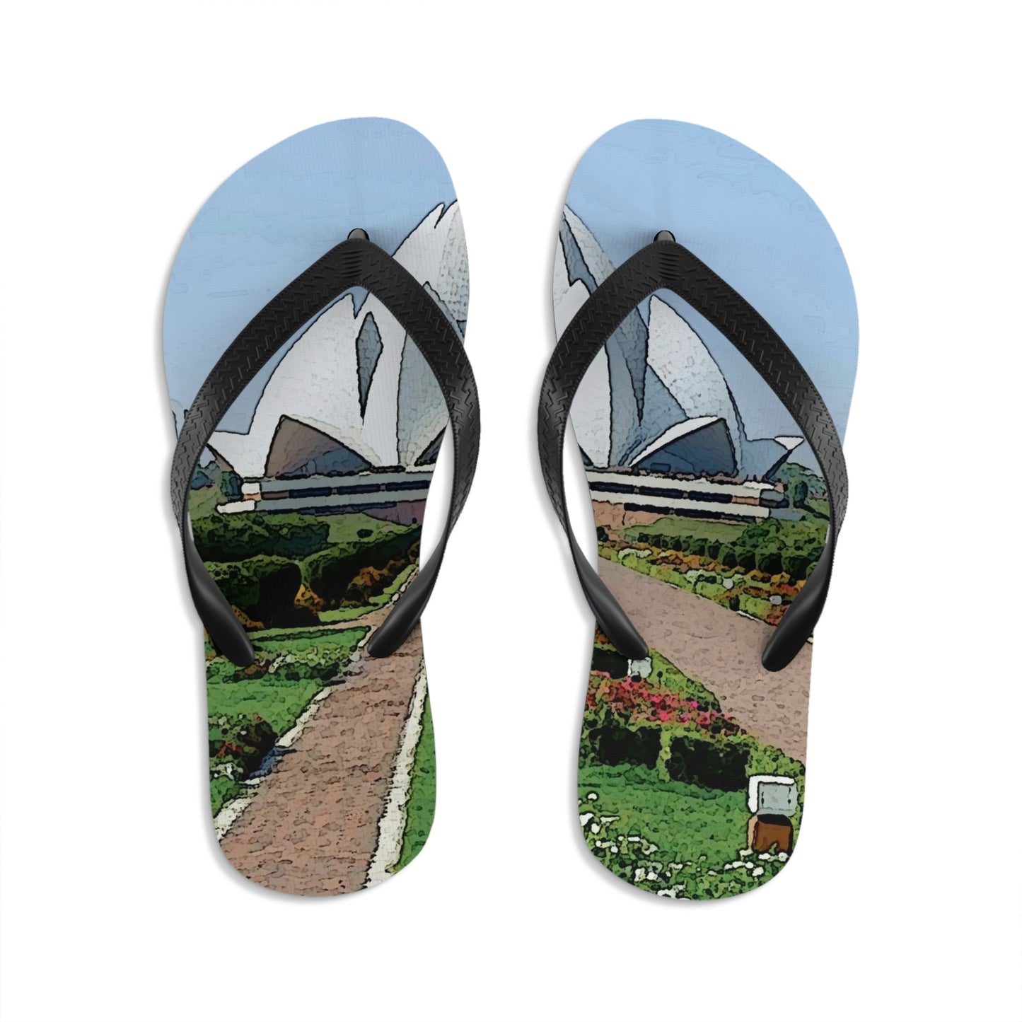 Unisex Flip-Flops ... 'Bahai'i House-Of-Worship' ... "Lotus Temple: Delhi, India, 2008" ... Original Works ...