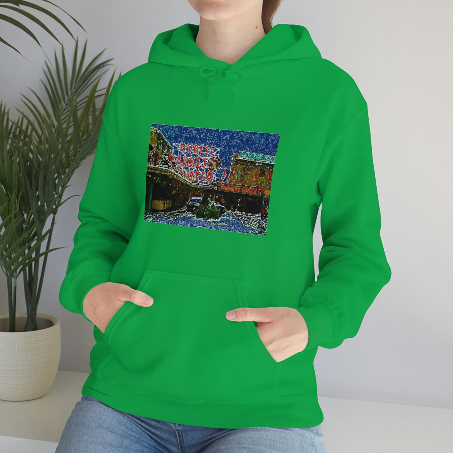 Unisex Heavy Blend™ Hooded Sweatshirt ... Pike Place Market: 'The Public Market', Seattle, Washington. Circa Fall 2013 ...