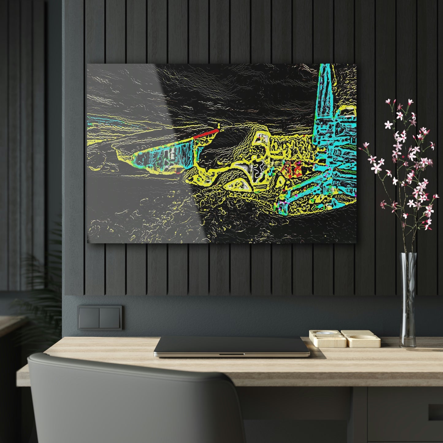 Acrylic Prints ... "Snow Vehicle In Snow Storm At-Rest" ... Circa 12Mar23 ... Central Idaho ... 18-Hours Rendering Time: Original Works ...