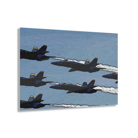 Acrylic Prints ... Seattle Seafair ..."Blue Angels Run Over Lake Washington" ... Circa Mid 1980's ... Dr FJ Holt ... Original Works ...