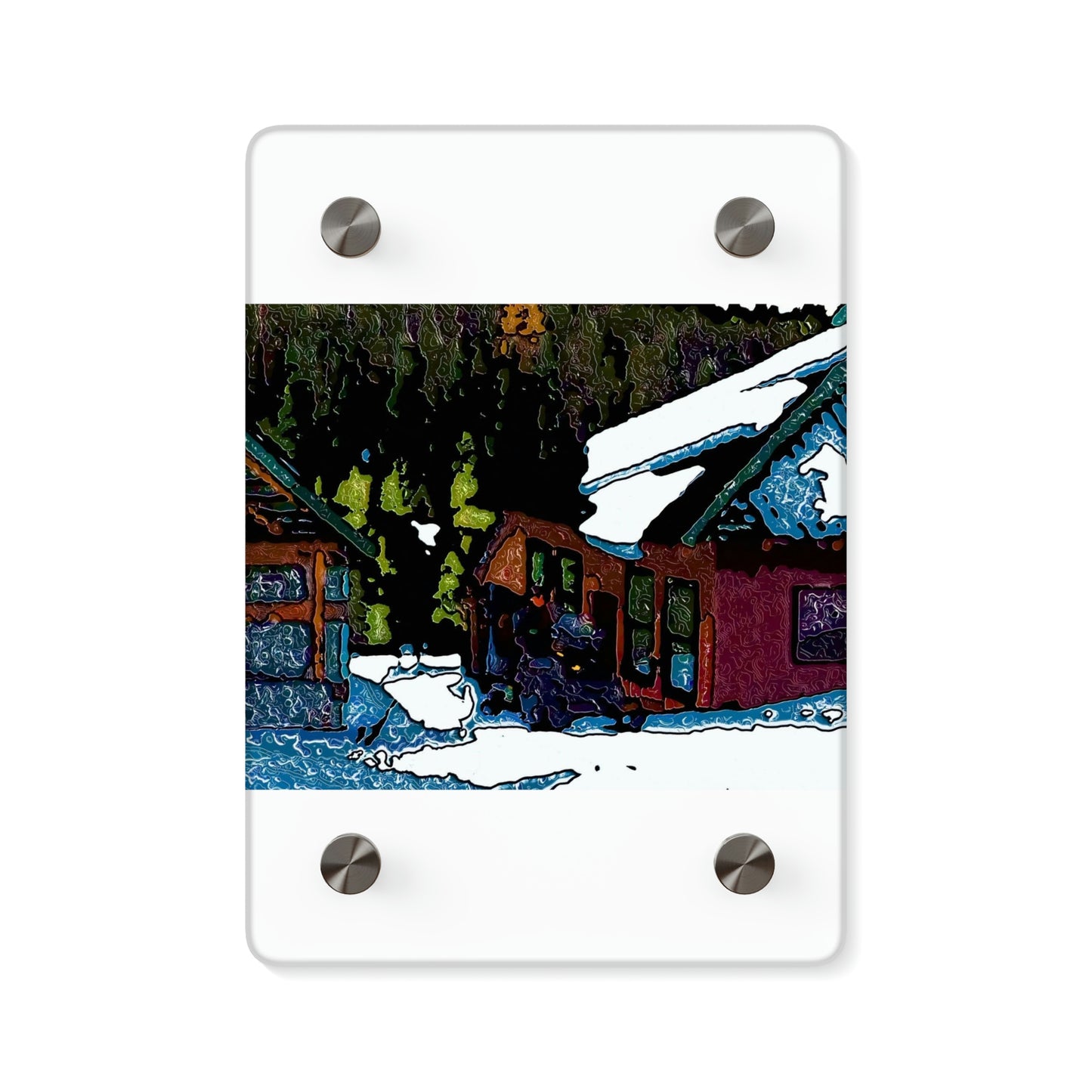 Acrylic Wall Art Panels ... "A Rider Passeth-Through-It" ... Colors Galore & A Bit Of Impressionism ... Original Works. Winter 2021. Central Idaho. Rendering Time: 12 Hours ...