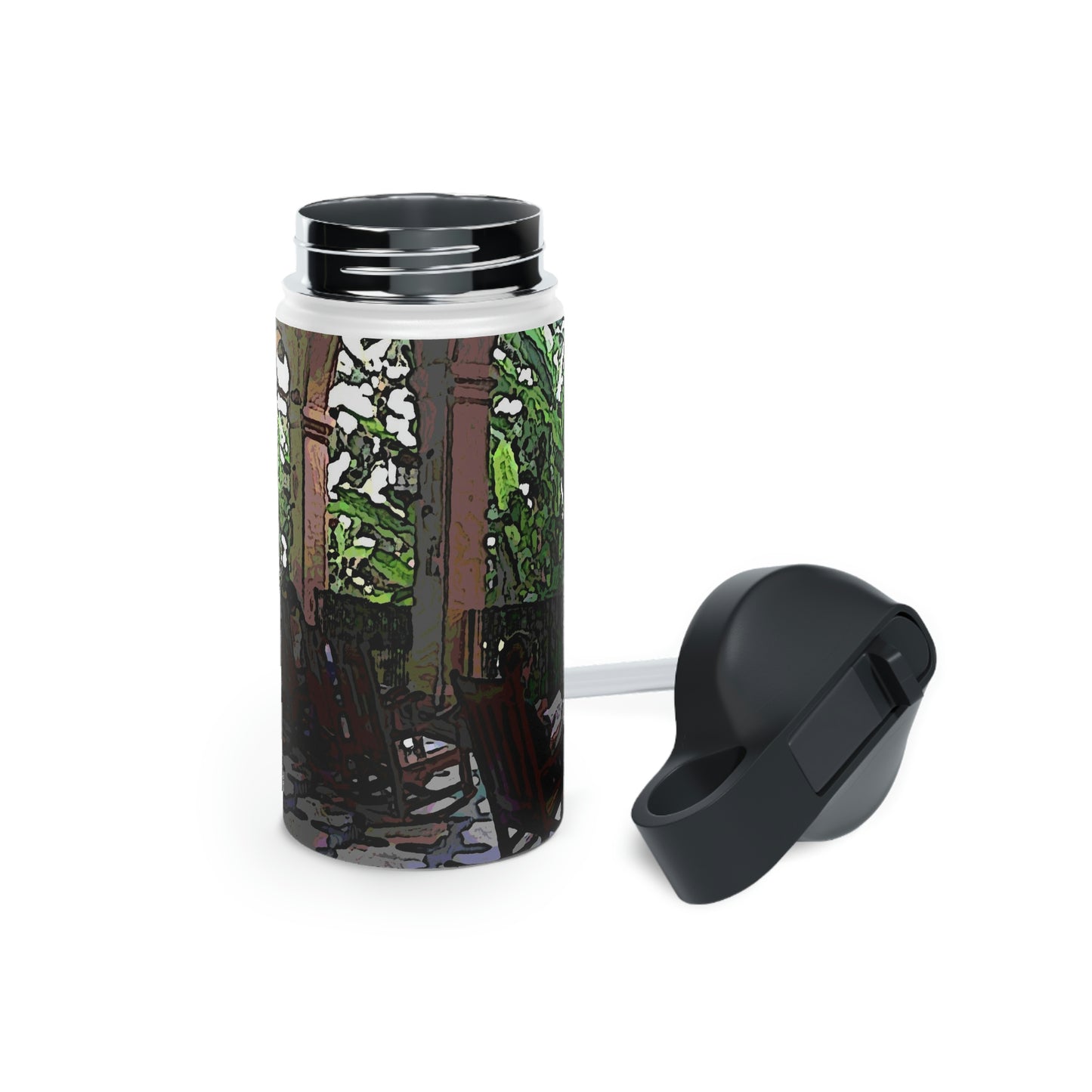 Stainless Steel Water Bottle, Standard Lid ... Lanai & Rocking Chairs At: 'The Pink Palace' ... The Royal Hawai'ian ... Honolulu, HI ... '27Oct2014' ... Original Works ...