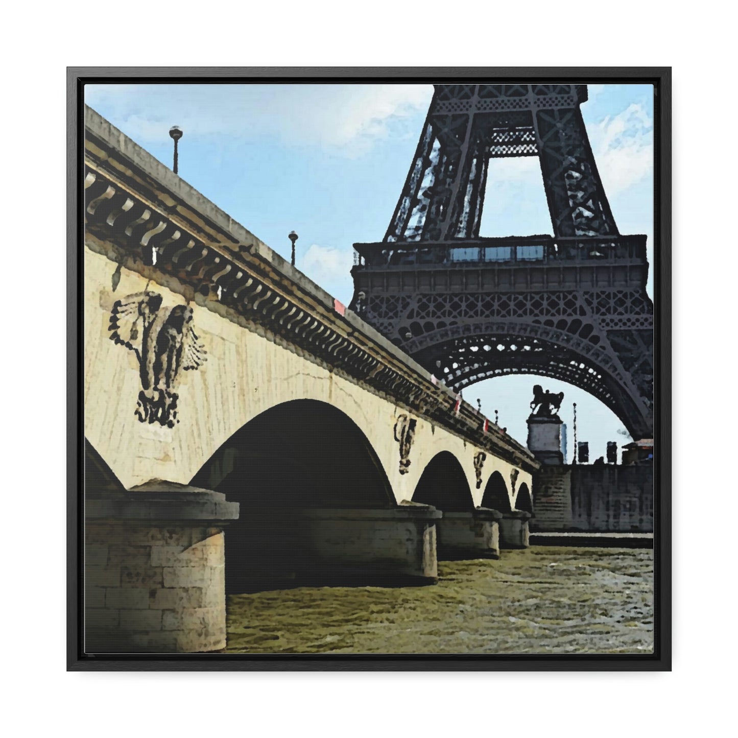 Gallery Canvas Wraps, Square Frame ...  Le Tour D'Eiffel ..."Along The Water" ... Barbara Joan Bonnell-Holt ... Le Voyage De Paris: 1972 ... Original Works ...