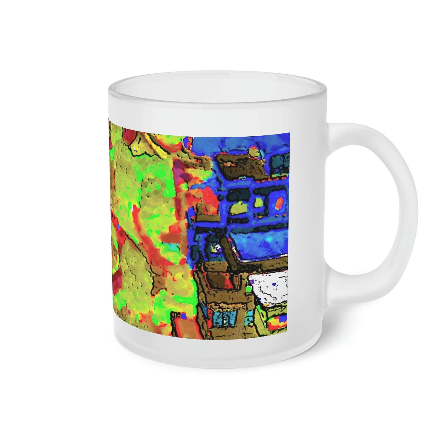 Frosted Glass Mug ... A Crazy Street ... 'Eight Winding Curve-Switchbacks' ... "Lombard Street, San Francisco, CA' ... Family Archives: 1970's ... Original Works ...