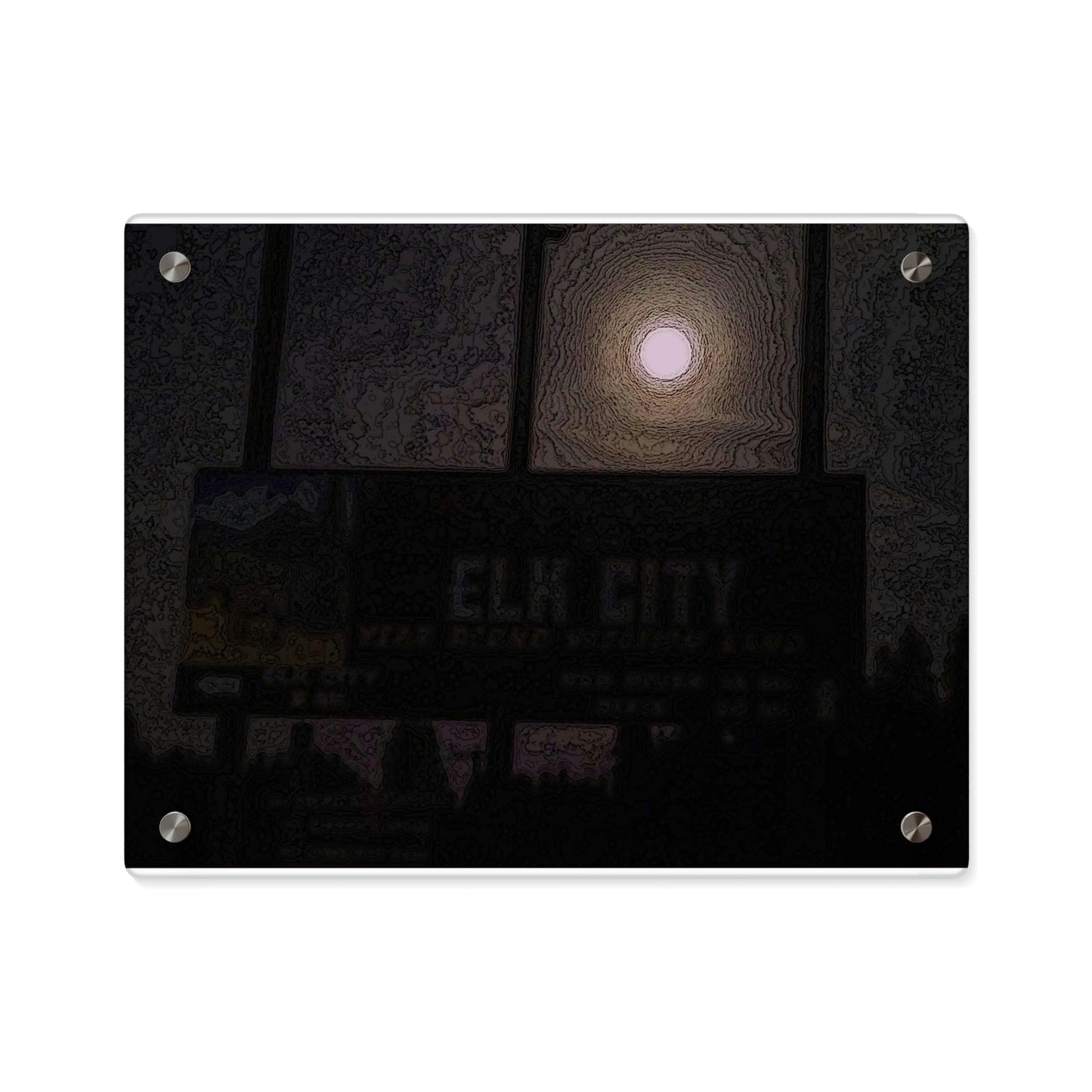 Acrylic Wall Art Panels ... Car Approaches From The Stern ... Moon Ascendary From The Bow ... "Two Friendly Travellers On A Cold Night Near Elk City" ... Circa 5Jan23 ... Original Works ...