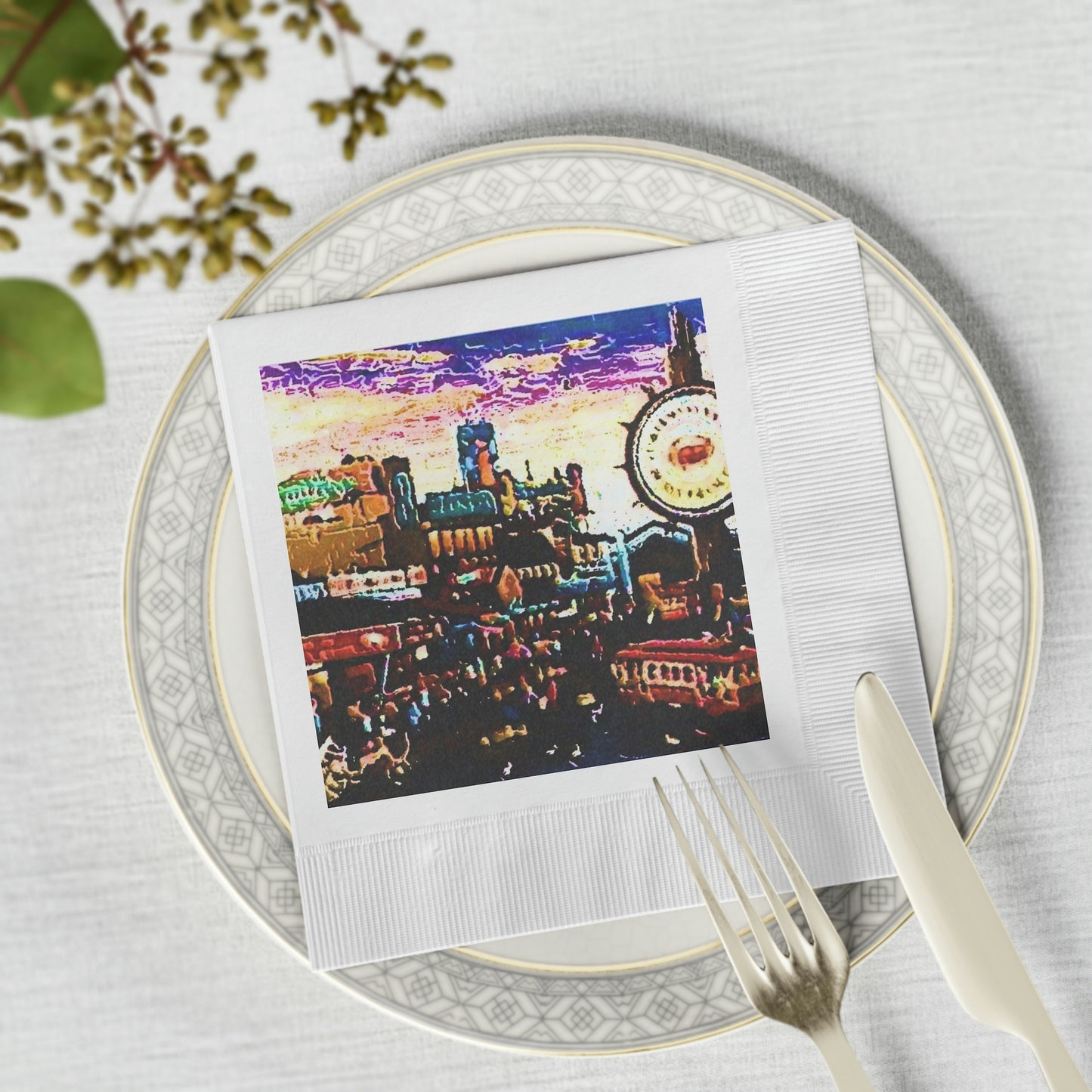White Coined Napkins ...  "No.9 Fishermen's Grotto - Fishermen's Wharf, SF, California" ... Family Archives: 1970's ... Original Works ...