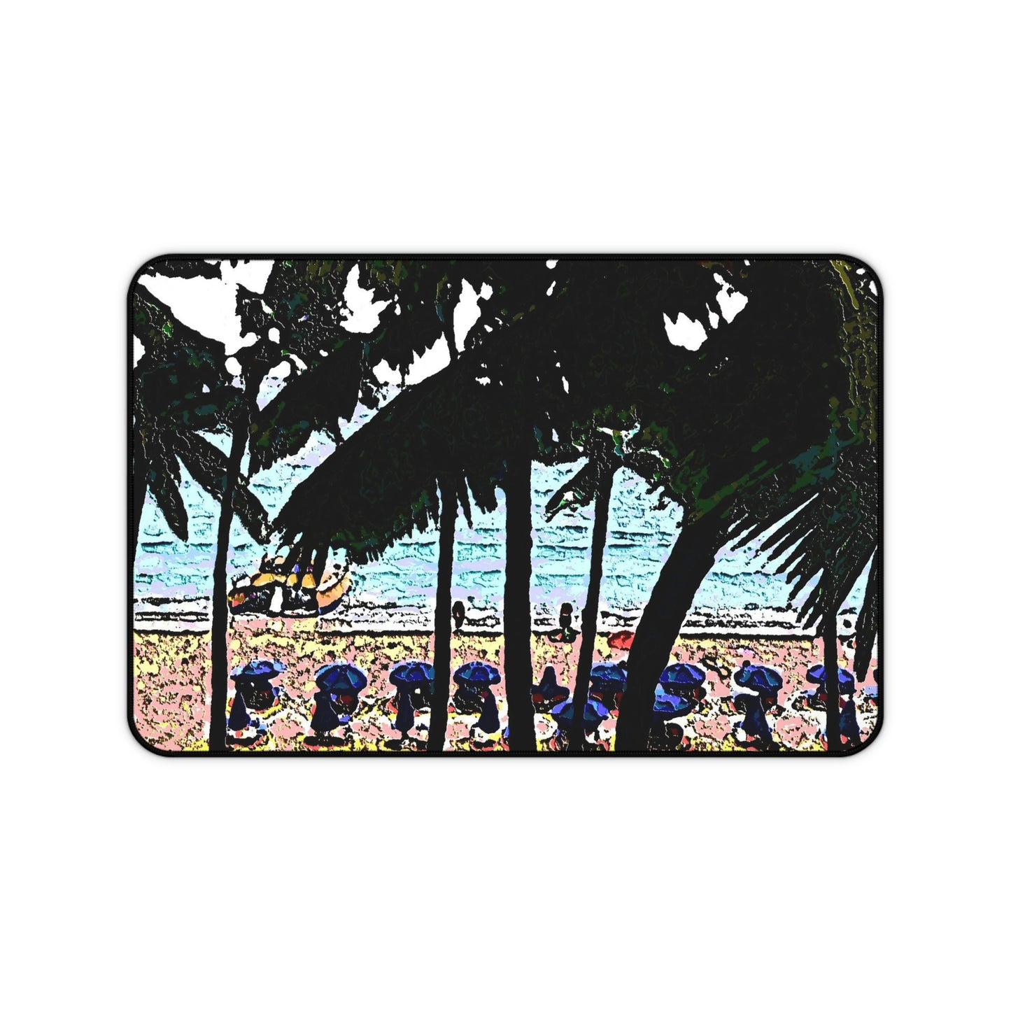 Desk Mat ... "A Beautiful Beach Amongst The Palms" ... The Outrigger Waikiki, Honolulu, Oahu ... Original Works ...