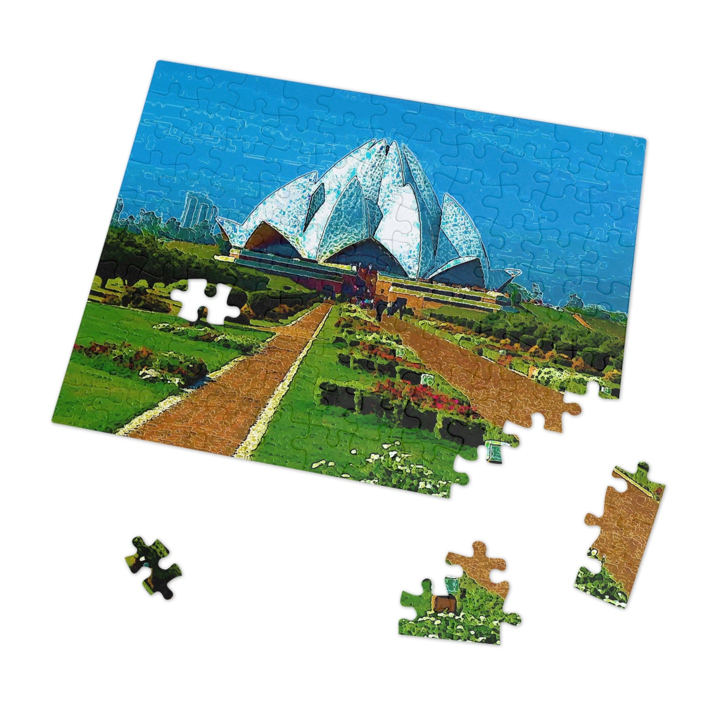 Jigsaw Puzzle (30, 110, 252, 500,1000-Piece) ... 'Bahai'i House-Of-Worship' ... "Lotus Temple: Delhi, India, 2008" ... Original Works ...