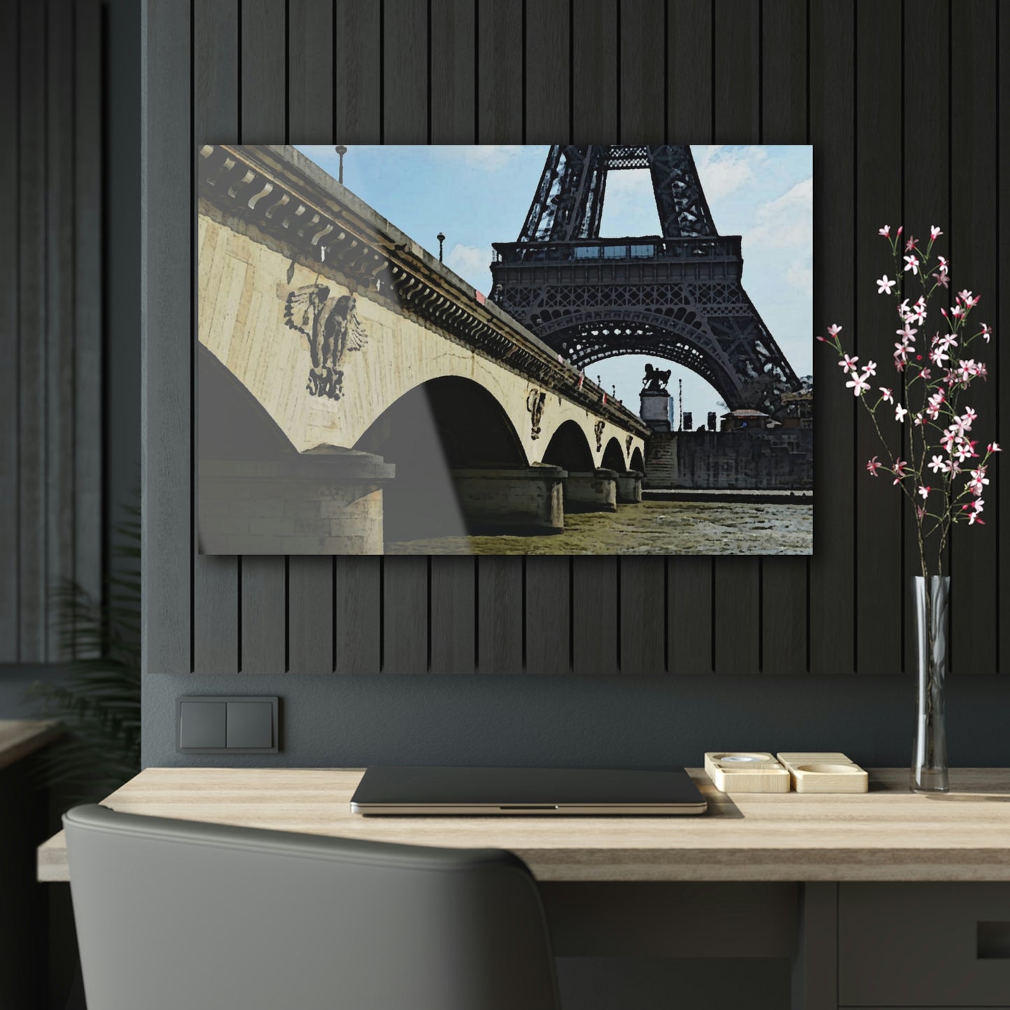 Acrylic Prints ...  Le Tour D'Eiffel ..."Along The Water" ... Barbara Joan Bonnell-Holt ... Le Voyage De Paris: 1972 ... Original Works ...