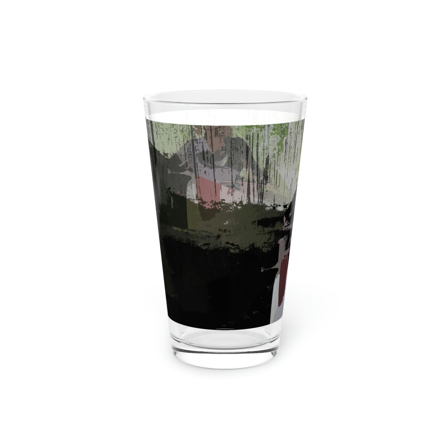 Pint Glass, 16oz ... 3-Wheeln' N' Groovin The Mountain Roads ... Central Idaho ... Original Works ...