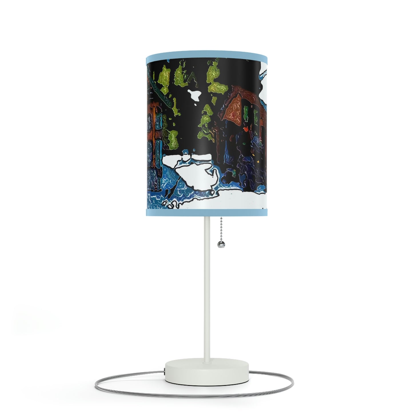 Lamp on a Stand, US|CA plug ... "A Rider Passeth-Through-It" ... Colors Galore & A Bit Of Impressionism ... Original Works. Winter 2021. Central Idaho. Rendering Time: 12 Hours ...