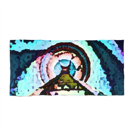 Beach Towel ... "Seattle's World Fair" ... Below Space Needle 'Looking Up' ... On A Very Rainy Morning (Father's Family Photo). ... Original ...