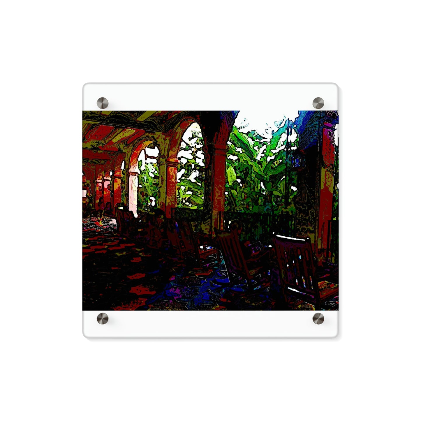 Acrylic Wall Art Panels ... Lanai & Rocking Chairs At: 'The Pink Palace' ... The Royal Hawai'ian ... Honolulu, HI ... '27Oct2014' ... Original Works ...
