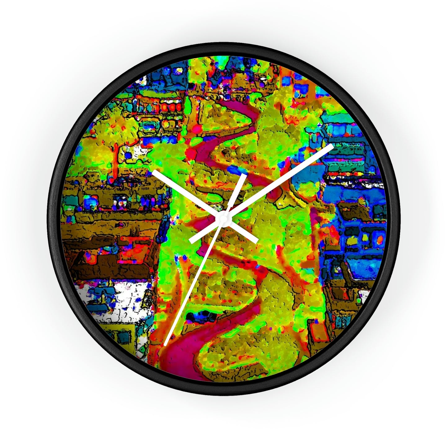 Wall clock ... A Crazy Street ... 'Eight Winding Curve-Switchbacks' ... "Lombard Street, San Francisco, CA' ... Family Archives: 1970's ... Original Works ...