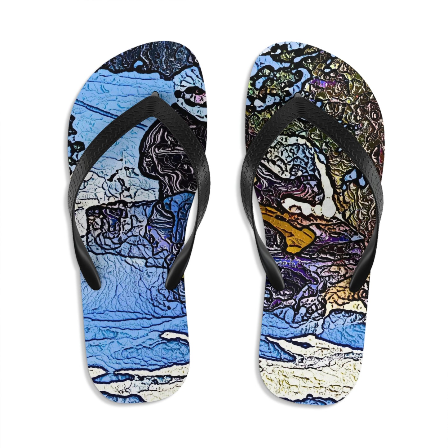 Unisex Flip-Flops ... Blasting Through-The-Powder ... 'Central Idaho Mounains ... ' 2Dec22 ...