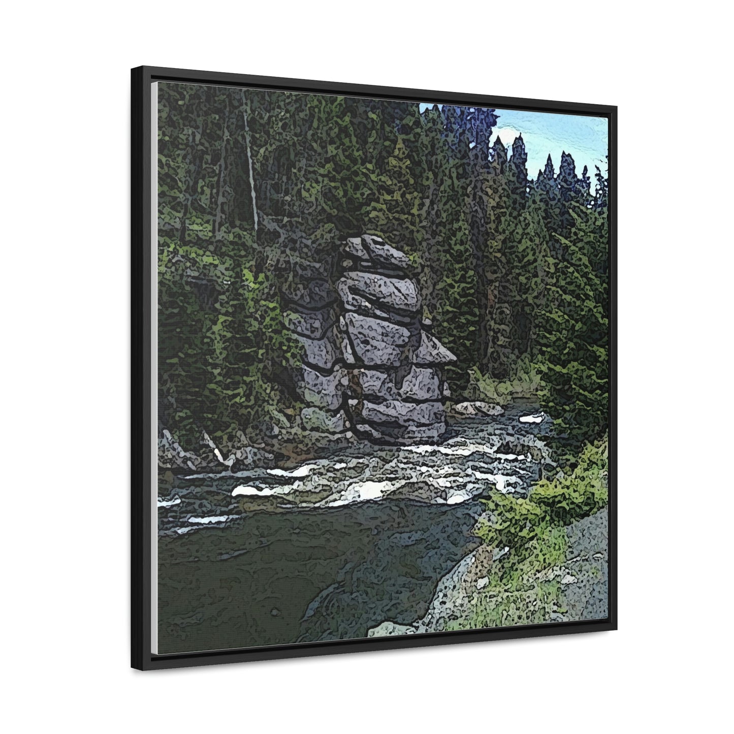 Gallery Canvas Wraps, Square Frame ...  "I Am Innocent" ... Tricky-Dick Immortalized ... Nixon Rock: Along The River ... Central Idaho, Summer 2020 ... Original Works ...