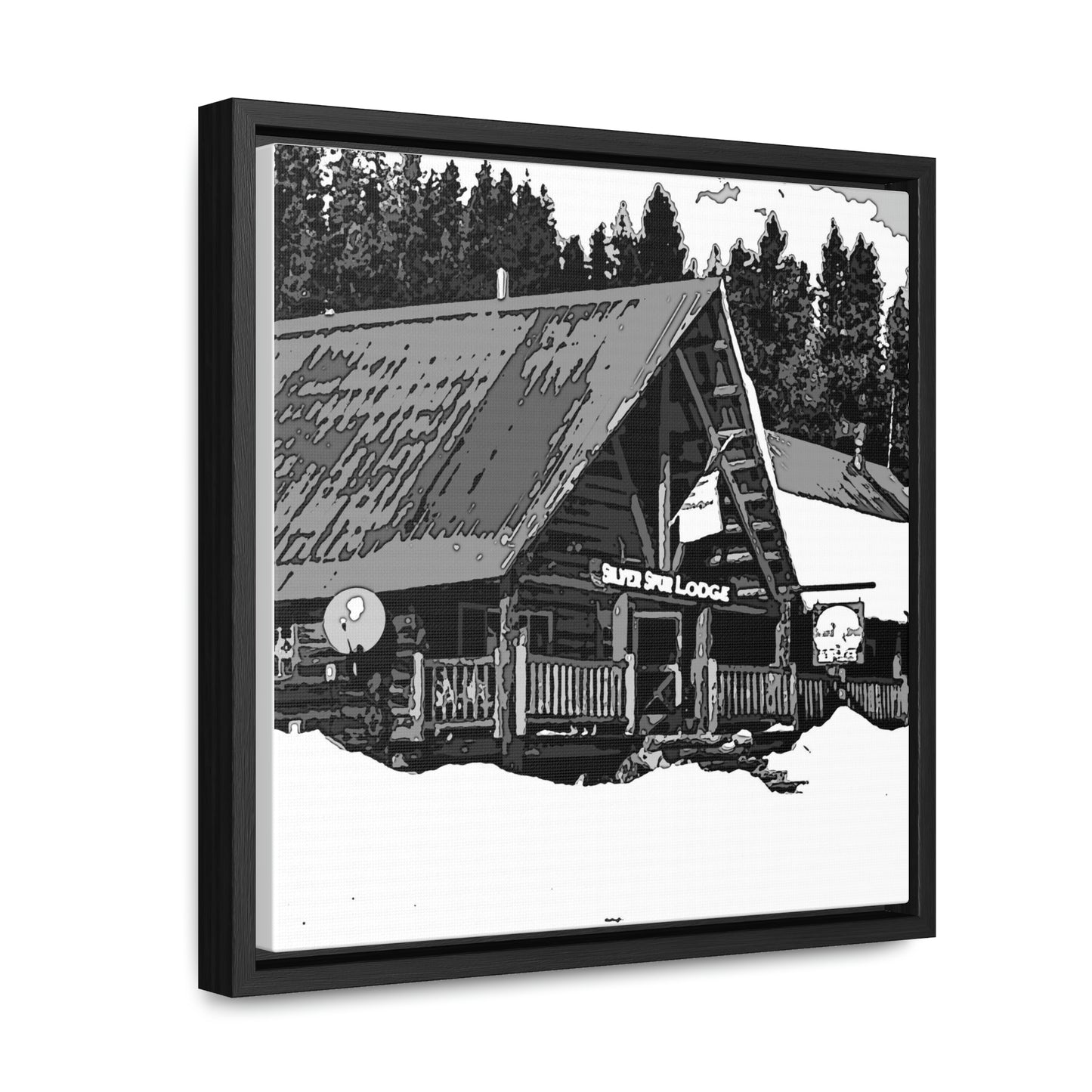 Gallery Canvas Wraps, Square Frame ... A Beautiful Lodge & Back-Country Outfitter In A Mountain Town ... 'Dixie, Idaho, November 2022' ... Original Works ...
