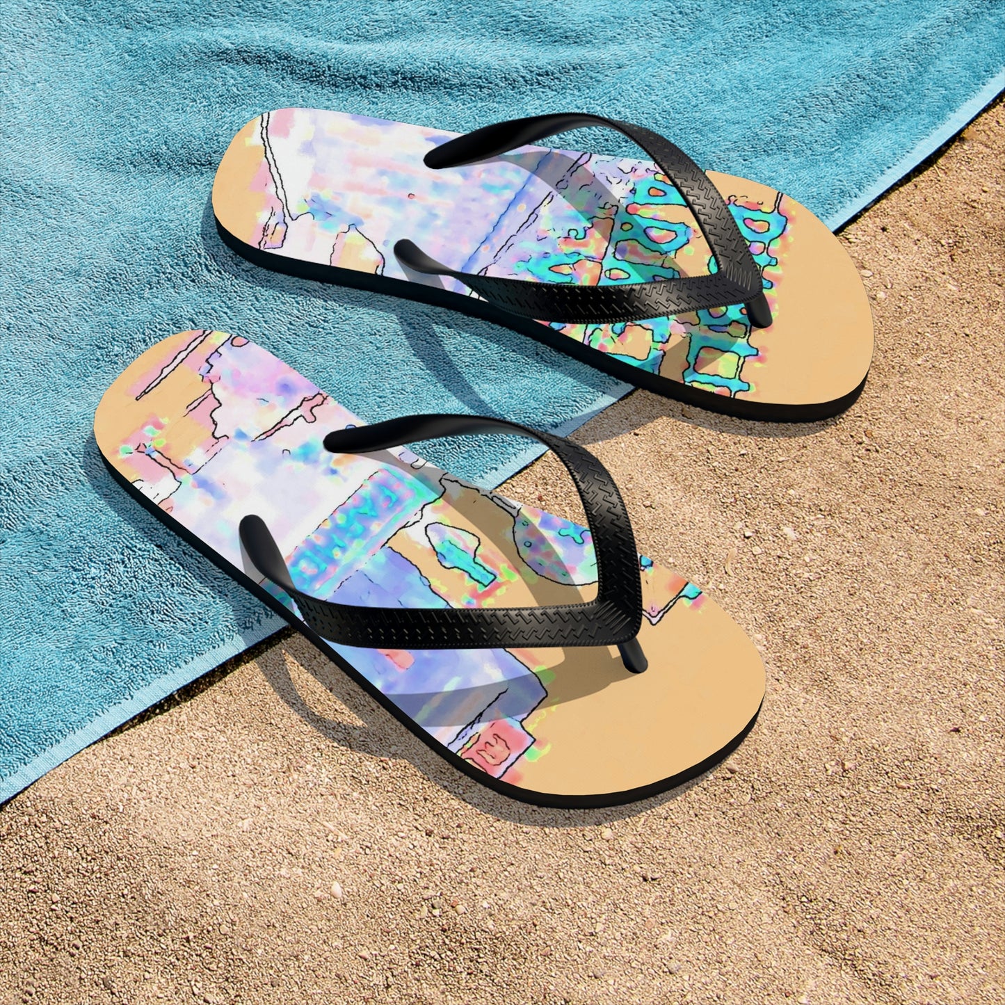 Unisex Flip-Flops .. Walk-In-Style: At The Market ... At The Beach ... Off Your Board ... In The Shower ... "Wherever & Everywhere ..." Wear-Em On Your Harley ..."
