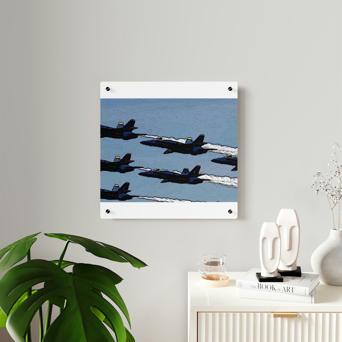 Acrylic Wall Art Panels ... Seattle Seafair ..."Blue Angels Run Over Lake Washington" ... Circa Mid 1980's ... Dr FJ Holt ... Original Works ...