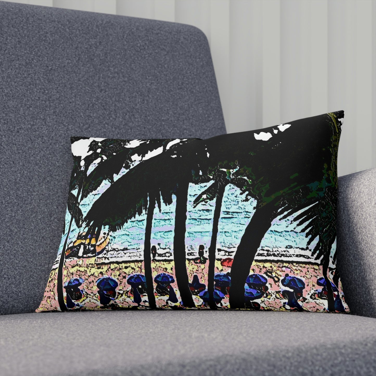 Cushion ... "A Beautiful Beach Amongst The Palms" ... The Outrigger Waikiki, Honolulu, Oahu ... Original Works ...
