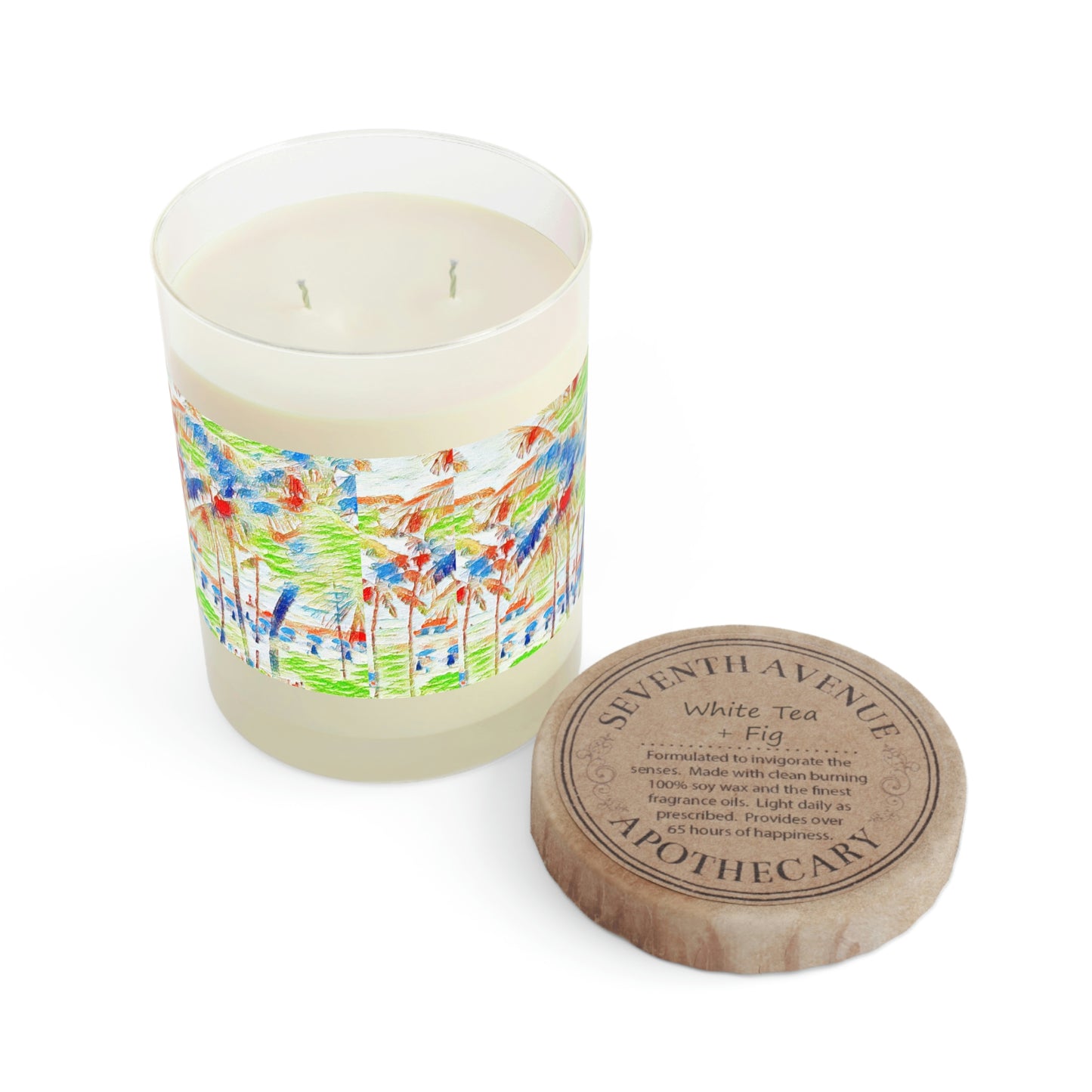 Scented Candle - Full Glass, 11oz ... "The Royal Hawai'ian: Waikiki Beach_Beach" ... Honolulu, HI ... Ocotber 2014 (Halloween) ... Original Works ...
