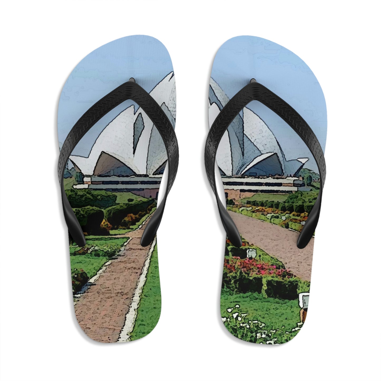 Unisex Flip-Flops ... 'Bahai'i House-Of-Worship' ... "Lotus Temple: Delhi, India, 2008" ... Original Works ...