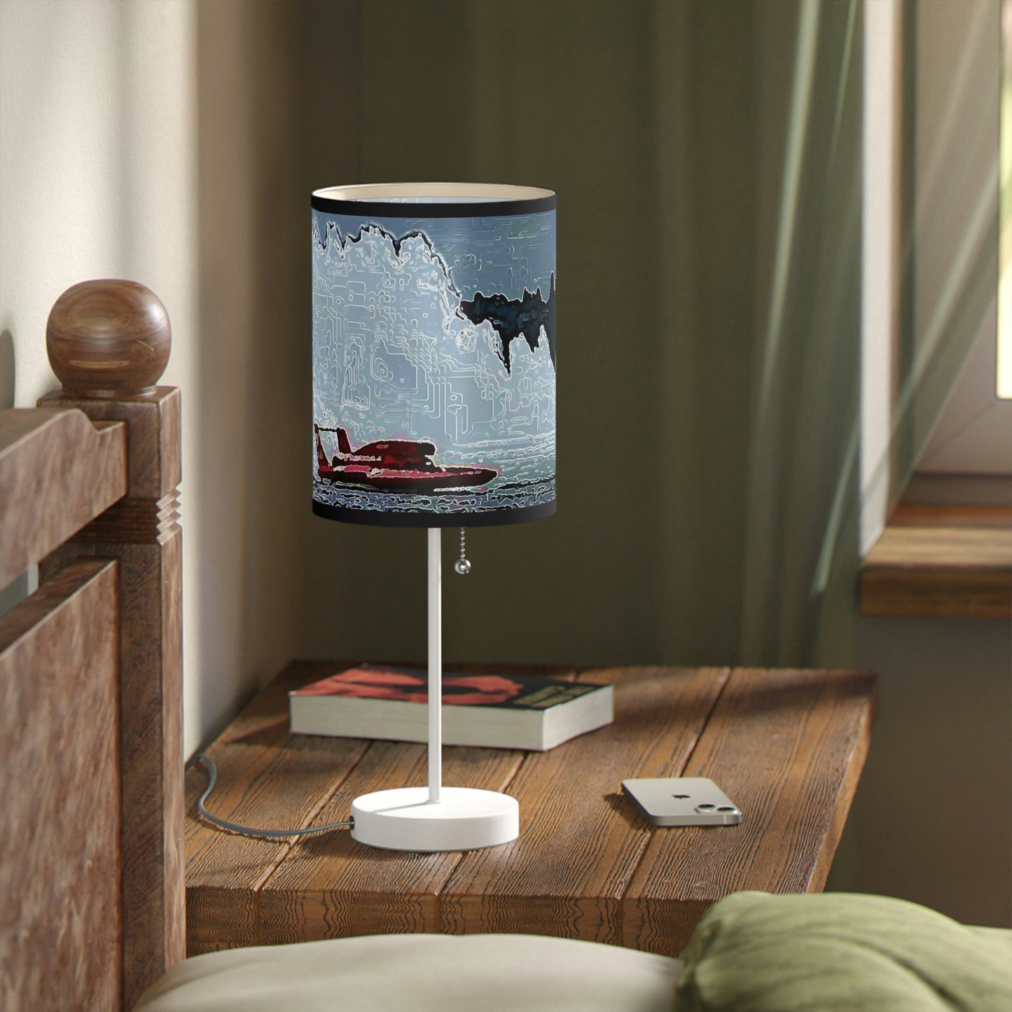Lamp on a Stand, US|CA plug ... Seattle Columbia Cup On Lake Washington ... "Dave Wilcox Heads For The Win" ... Associate Gift-Photo ... Original Works ...