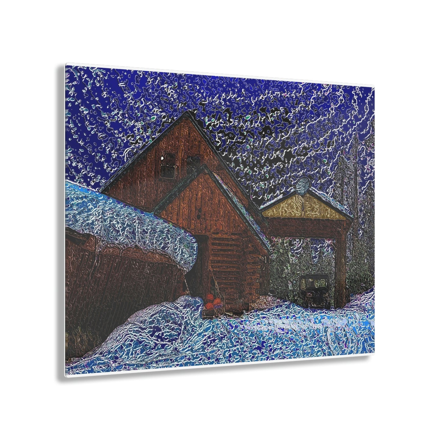 Acrylic Prints ... Van Gogh-Ian 'Inspired' Mountain Winter Paradise ... November 2022 ... Rhett Creek, Idaho ... Original Works ...