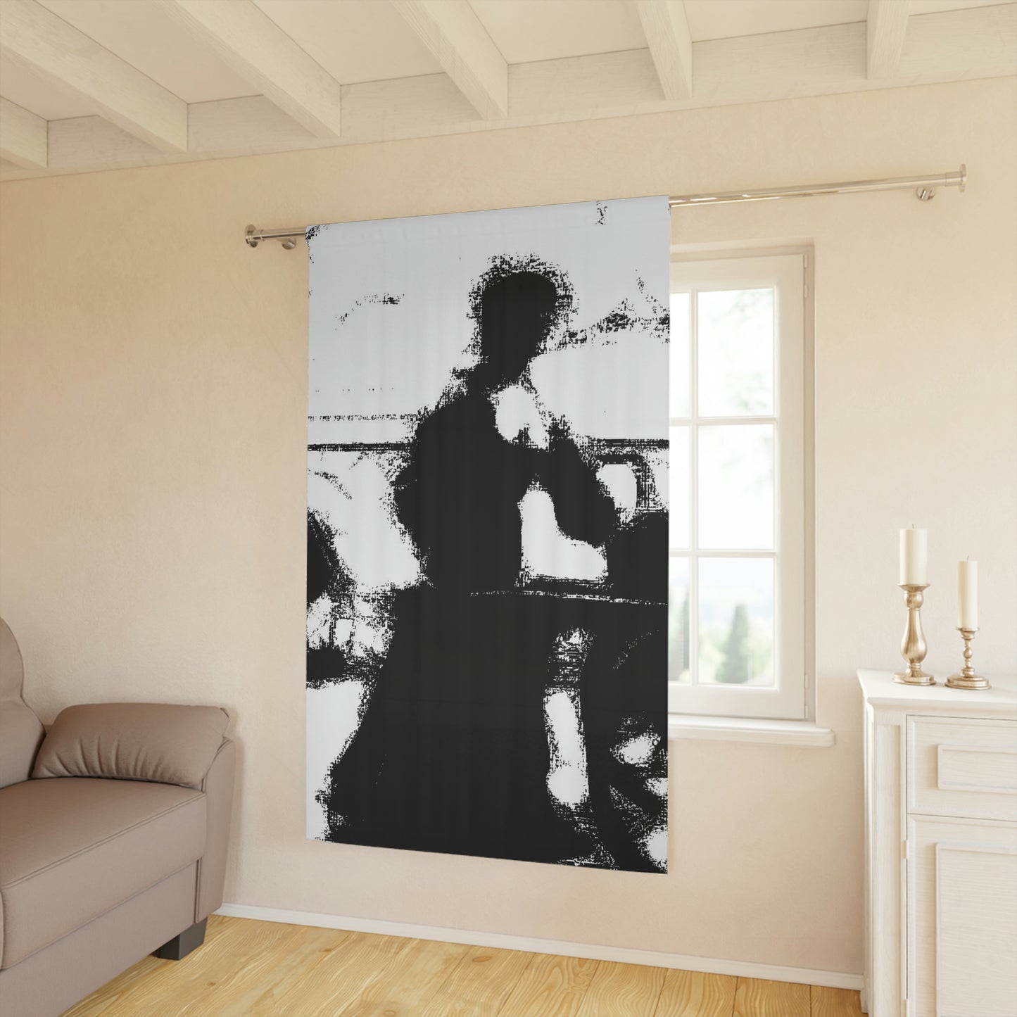 Window Curtains (1 Piece) ... Dublin's "Molly Malone Along Grafton Street" ... Cryin' Cockels & Muscles Alive-Alive-Oh ... Circa 2003 ... Original Works ...