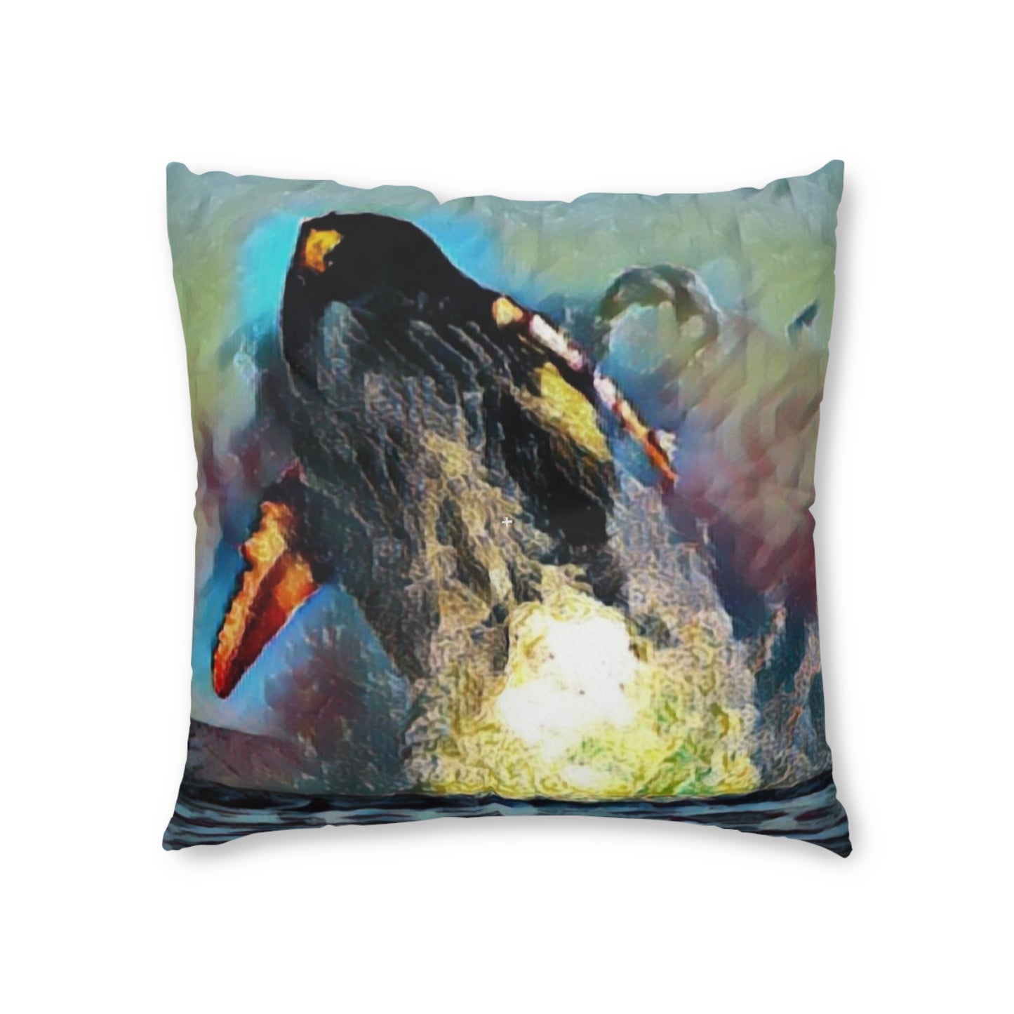 Tufted Floor Pillow, Square ... An Extraordinary Humpback Breach ... 'With Explosive Energy' ... Family Archives (KPH) ... Circa: 21st Century. Maui, HI ... Original Works ...