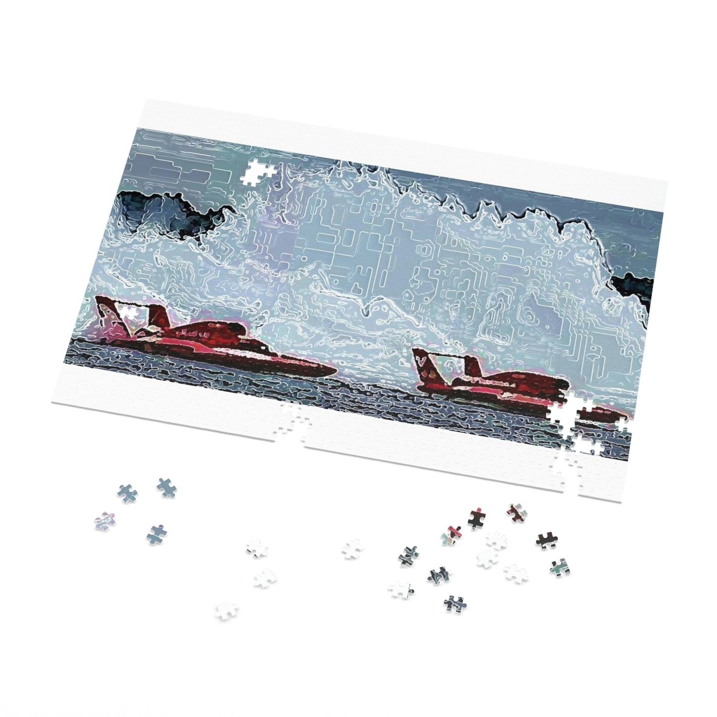 Jigsaw Puzzle (30, 110, 252, 500,1000-Piece) ... Seattle Columbia Cup On Lake Washington ... "Dave Wilcox Heads For The Win" ... Associate Gift-Photo ... Original Works ...
