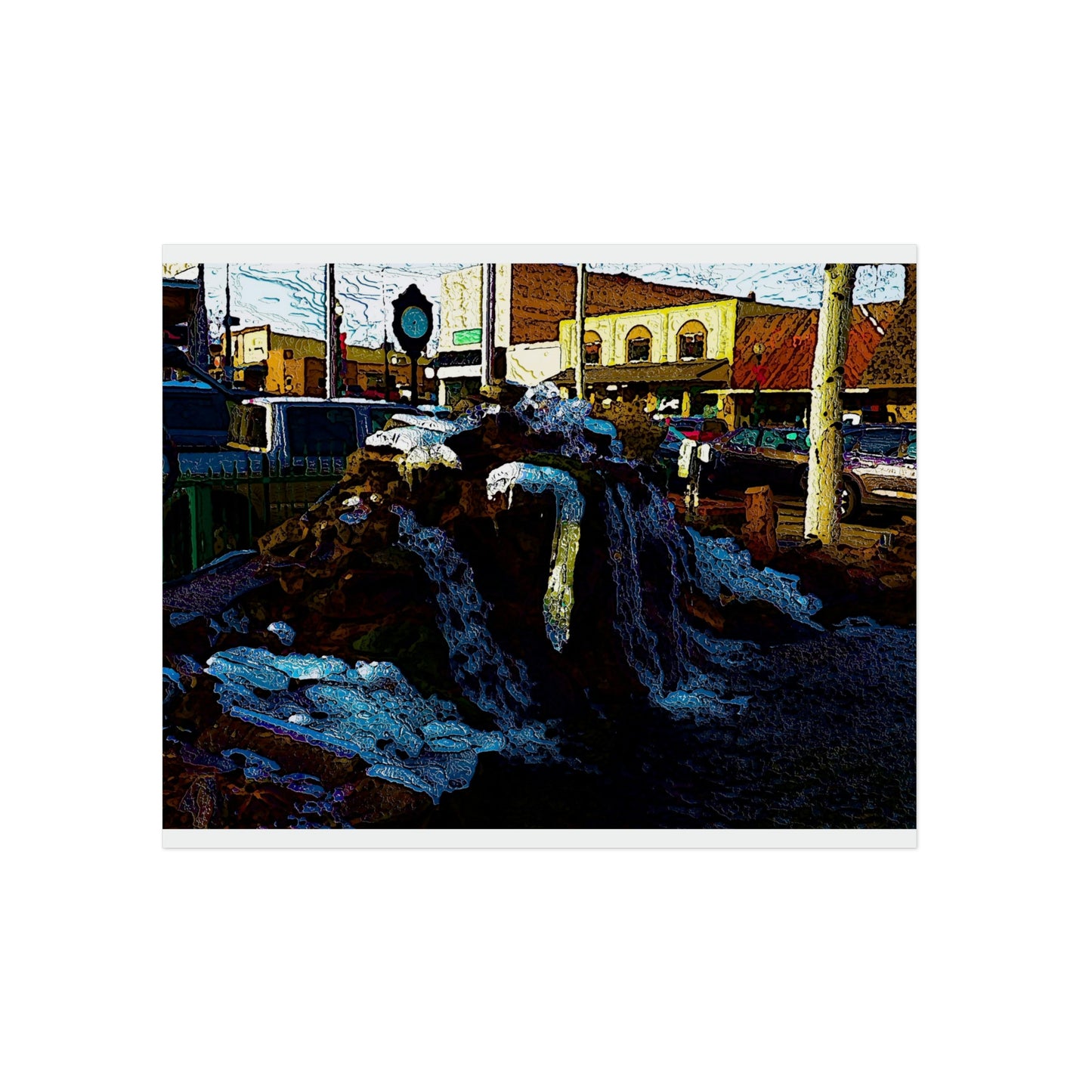 Aluminum Composite Panels ... Sculpted ... "Ice & Water Scape" ... Downtown Grangeville, Idaho, USA (Irwin's Pharmacy) ... 4Jan23 ... Original Works ...